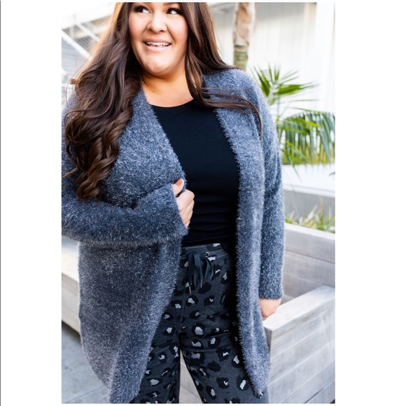 Lane Bryant Sweaters - Lane Bryant Metallic Open-Front Long Cardigan